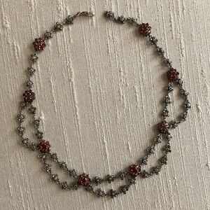 Antique Elegant Silver and Topaz Necklace